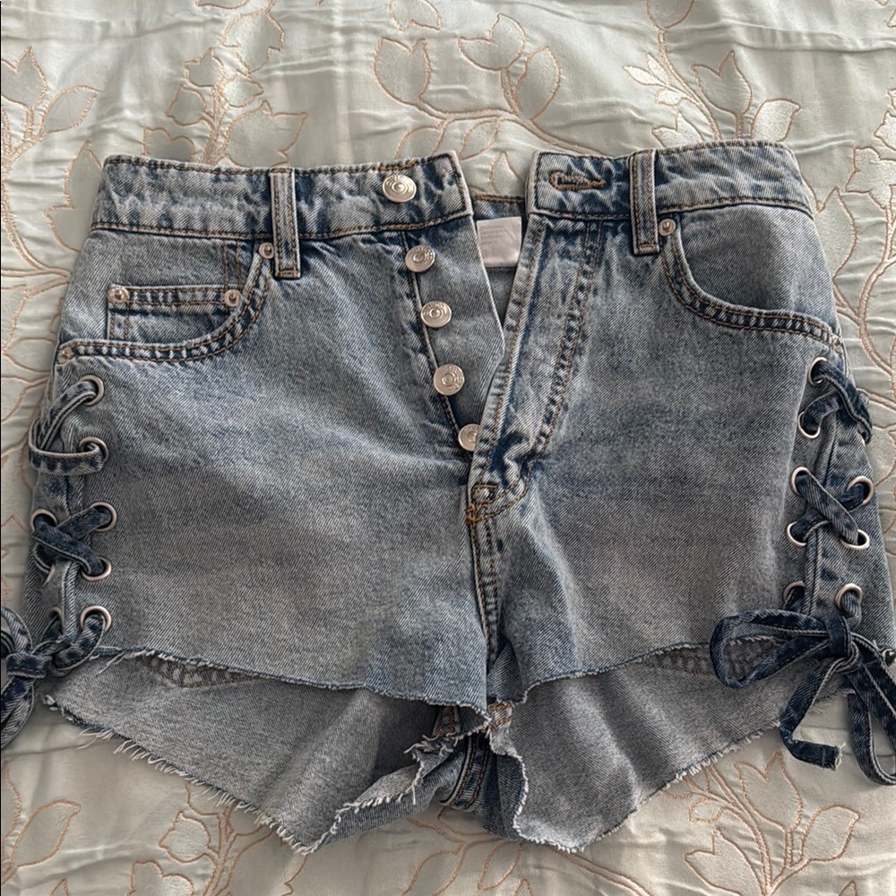 Denim Lace-Up Women's Shorts